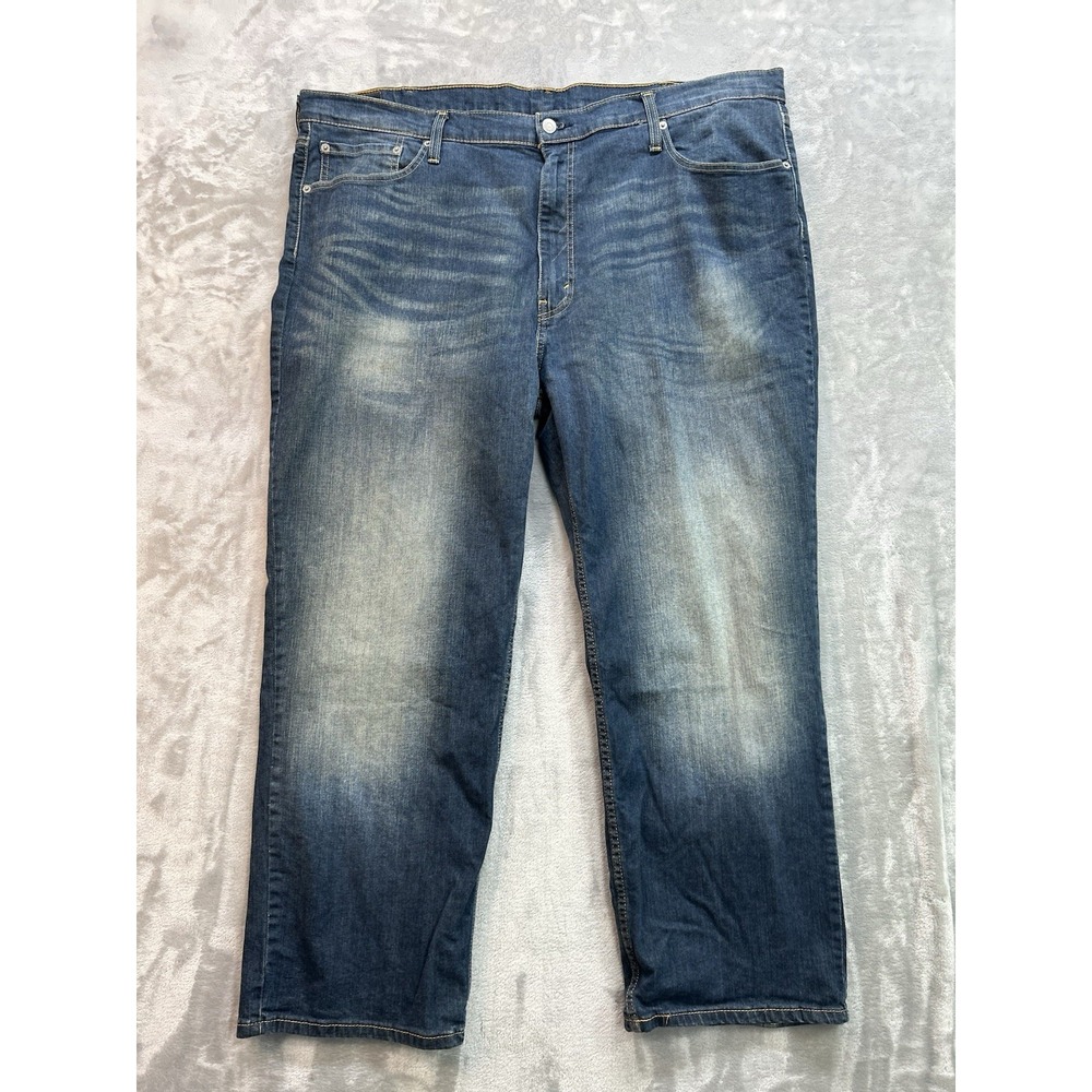Levis 559 Relaxed Straight Leg Jeans Mens Sz 46x30 Blue Grunge Whiskered Faded
